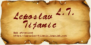 Leposlav Tijanić vizit kartica